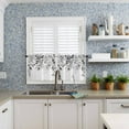 thumbnail image 6 of Grey Eucalyptus Leaves Kitchen Curtain Set, Watercolor Weeping Botanical Window Valance and Tiers 36" Length, Light Filtering Short Curtains Valance for Cafe Bathroom Bedroom 54"x18", 6 of 7