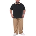 thumbnail image 2 of INSPIRE CHIC Men's Big & Tall Contrast Collar Short Sleeves Breathable Casual Polo Shirt 3XL Black, 2 of 5