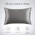 thumbnail image 4 of Funda de almohada de satén para el cabello y la piel, paquete de 2 - Fundas de almohada de tamaño estándar - Fundas de almohada de satén con cierre de sobre Ormromra LRWJ057-1, 4 of 7