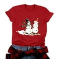 thumbnail image 5 of idosla Christmas Trees Shirt for Women Merry Christmas Tshirt Xmas Holiday Tee Tops (Red, XL), 5 of 8