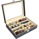 thumbnail image 1 of Caja de anteojos de sol de cuero sintético - 8 ranuras - Estuche/relojes negros con cerradura para hombres y mujeres33.7 * 25.3 * 8 cm TUNC Sencillez, 1 of 5