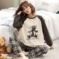 thumbnail image 5 of Big Size 3XL Women‘s Pajamas Sets Striped Pyjamas Loungewear Summer Autumn Sleepwear Cartoon Pijamas Mujer 2 Piece Pjs Homewear, 5 of 7