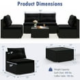 thumbnail image 3 of Gymax 5 PCS Patio Furniture Set w/ Seat & Back Cushions Tempered Glass Tabletop Black, 3 of 9