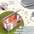 thumbnail image 3 of Outdoor Cat House with All-Round Foam Insulated, Warm for Winter Feral Cat Shelter, Weatherproof Large Wooden Outside Cat Shelter (Gray, 34.4 "L * 21.7" W * 27.2" H), 3 of 8