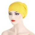 thumbnail image 2 of Women's Soft Cotton Sleep Turban - Breathable Chemo Headwear & Muslim Hair Cover, Slouchy Beanie Cap for Bed, Cancer Recovery, Modest Fashion (Multiple Colors), 2 of 5