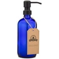 thumbnail image 3 of Cobalt Blue Glass Pint Jar Soap and Lotion Dispenser with Metal Pump (Black), 3 of 5