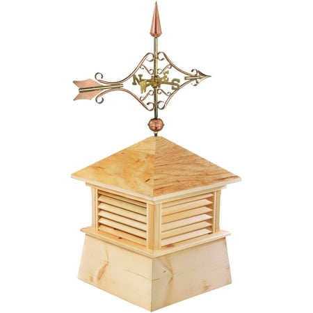 Good Directions 18" Square Kent Wood Cupola with Cottage Victorian Arrow