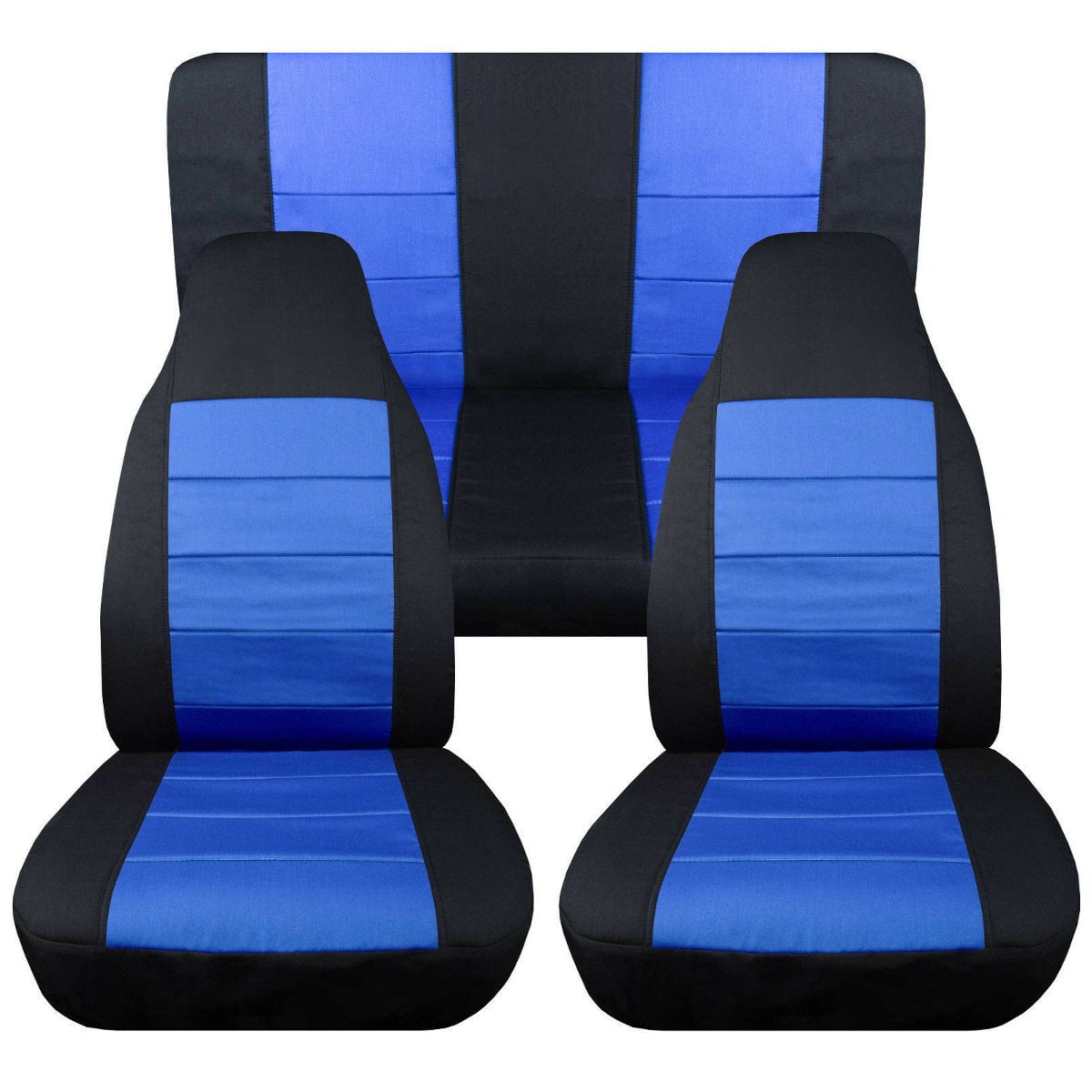 4PCS Universal Car Seat Covers Set Fit for Jeep Wrangler 1976-2018, Cloth Interior Automotive Protector Cushion Cover for Car Truck SUV Front and Rear Seat Cover Protector Set, Blue