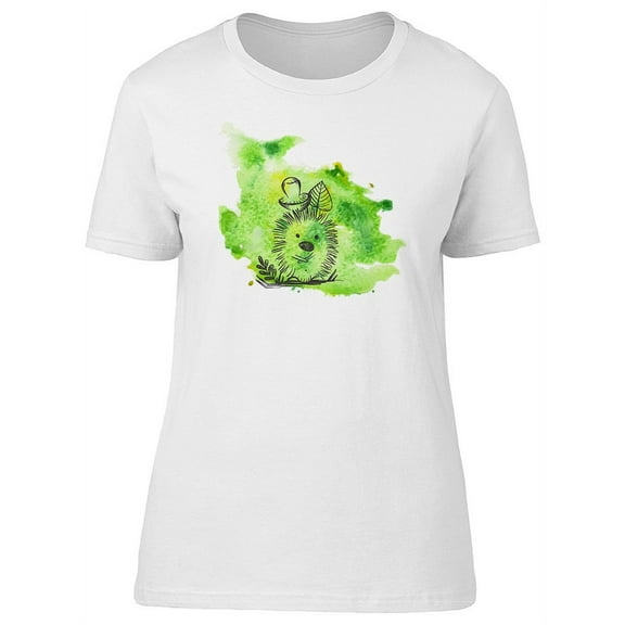 Cartoon Hedgehog With Mushroom T-Shirt Women -Image by Shutterstock, Female x-Large