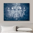 thumbnail image 3 of wall26 Canvas Print Wall Art Navy Blue Fancy White Crystal Chandelier Decorative Lights Digital Art Realism Stylish Zen Chic Contemporary Boho Relax/Calm for Living Room, Bedroom, Office - 32"x4, 3 of 5