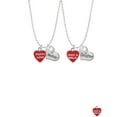 thumbnail image 2 of Delight Jewelry Acrylic Red "Puppy Love / Take a Walk" Heart Mother & Daughter Heart Necklaces (Set of 2), 19"+2", 2 of 4