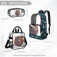 thumbnail image 4 of DISNIMO Clear Backpack Set for Teens Boys, Shark Printed 17 Inch PVC Transparent Bookbag with Lunch Box & Pencil Case, Heavy Duty Clear School Backpack, Back to School Gift, 4 of 5