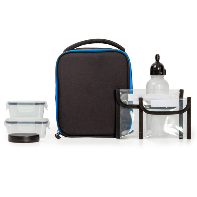 Ensemble Sac à Lunch 7 Pièces Jetstream pour Enfants – Sac à Lunch, Gourde, Contenants, Glacière et Sacs à Collations