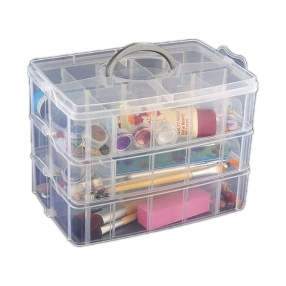 Masteelf Three Layer Storage Box Detachable Storage Case 24.50X18.50X17.00CM White