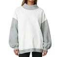 thumbnail image 4 of Women's Neck Sweatshirts,Oversized Turtleneck Long Sleeve Pullover Tops Fall Trendy Soft Sweatshirt Sweatshirts for Women Casual Daily Wear, 4 of 5