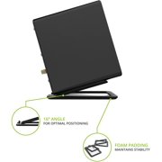 Kanto ORAMB Powered Reference Bluetooth Desktop Speakers - Black Pair with Kanto S2 Angled Desktop Speaker Stands for Small Speakers - Black Pair (2023)