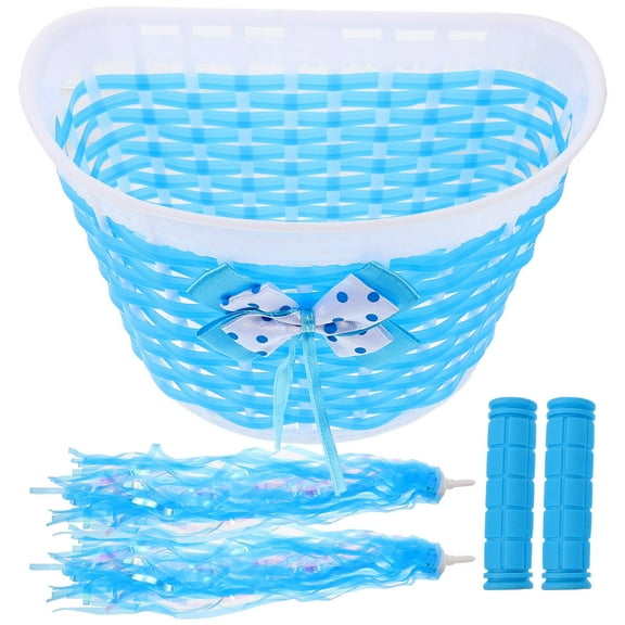 UNOMOR 5Pcs Kids Bicycle Basket Streamers Plastic Blue Simple Design For Kid Bicycles