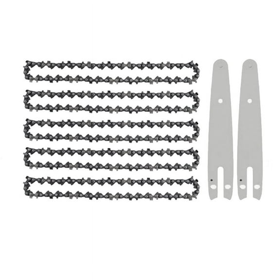 5 Pieces 6 Inch Mini Chainsaw Chain with 2 Pcs Replacement Saw Bar for Cordless Electric Portable