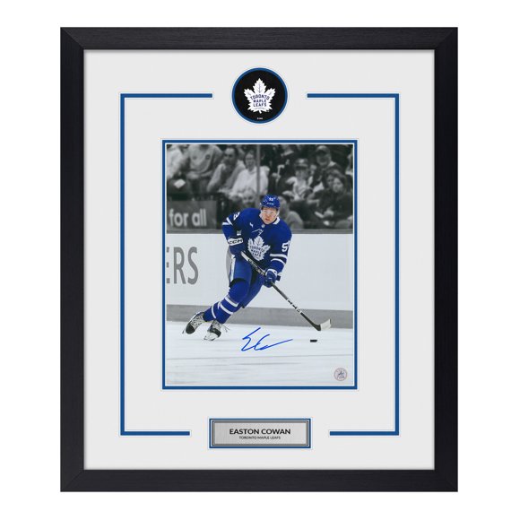 Easton Cowan Logo de Rondelle de Hockey Toronto Autographié Cadre 23x27