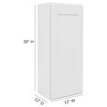 thumbnail image 2 of White Shaker Wall Cabinet - Ready to Assemble, Perfect for Kitchen, Laundry, and Bathroom Storage - 12" W x 30" H x 12" D, 2 of 6