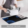 thumbnail image 4 of Blue Rose Placemats for Dinning Table Set of 4, Vintage Abstract Garden Flower Floral Black Burlap Kitchen Place Mats Waterproof Cloth Table Mats, Indoor Outdoor Placemats Easy Clean Dinner Decor, 4 of 8