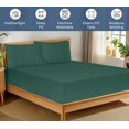 thumbnail image 3 of Royale Linens 100% Organic Cotton Fitted Sheet - Percale Weave - Super Soft Deep Pocket Bottom Sheets- Elastic Sheet King Cal Size -California King Fitted Sheets Only -(72"x84"+15", Hunter Green), 3 of 9