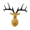 thumbnail image 4 of CUTICATE Deer Head Wall Sculpture Resin Deer Head Sculpture ,Collectible, Crafts Artwork,Deer Head Wall Decor for Living Room Office gold black angle, 4 of 8