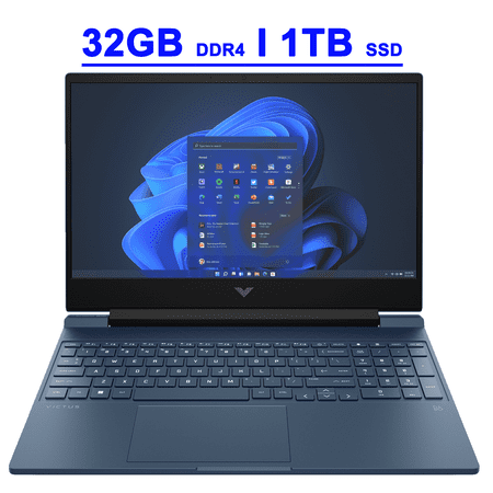 HP Victus 15 Premium Gaming Laptop 15.6" FHD IPS Anti-glare 144Hz Intel 8-core i5-12450H 32GB DDR4 1TB SSD GeForce RTX 3050 Backlit B&O Fast Charging Win11 Blue