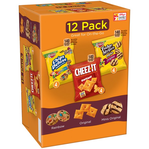 Keebler CheezIT Original Crackers, Chips Deluxe Rainbow Mini Cookies