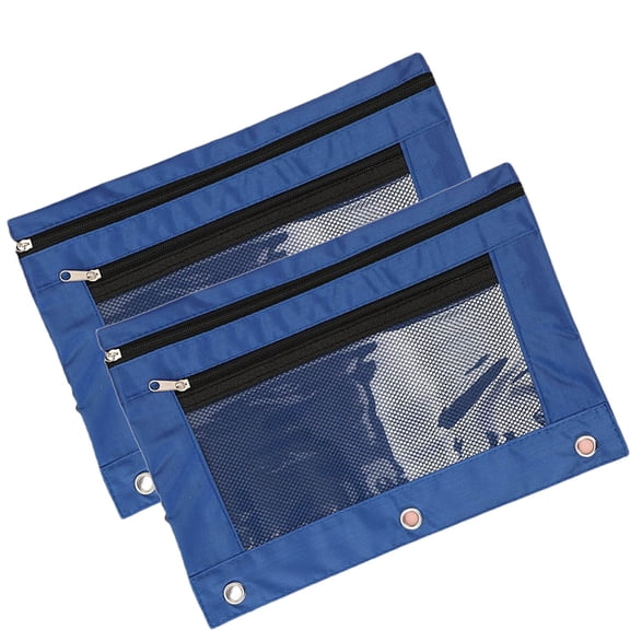 Ikohbadg 3 Hole Pencil Case, Transparent PVC Document Storage Bag, Large Capacity Zippered Pouch, Detachable Folder with 3-Ring Binder Pen Pocket, Ideal for Home Supplies