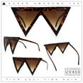 thumbnail image 2 of Womens Flat Top Perfect Triangle Bold Oversized Cat Eye Plastic Sunglasses Tortoise - Brown, 2 of 8