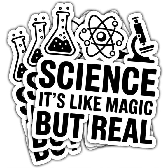 3 Pcs Science Its Like Magic But Real Sticker, Science Physics Stickers, Computer Science Stickers - Vinyl Sticker 3 Inches for Water Bottles Laptop Phone Car Window Helmet