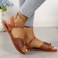 thumbnail image 6 of Viluyesy Womens Flat Sandals, Ankle Buckle New Style Wide Width Summer Casual Shoes Brown, 6 of 8