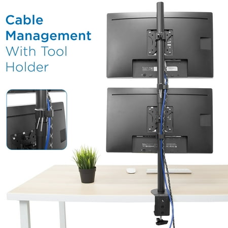 Mount-It! - TV Desk Mount for Most Flat-Panel TVs Up to 32" - Black