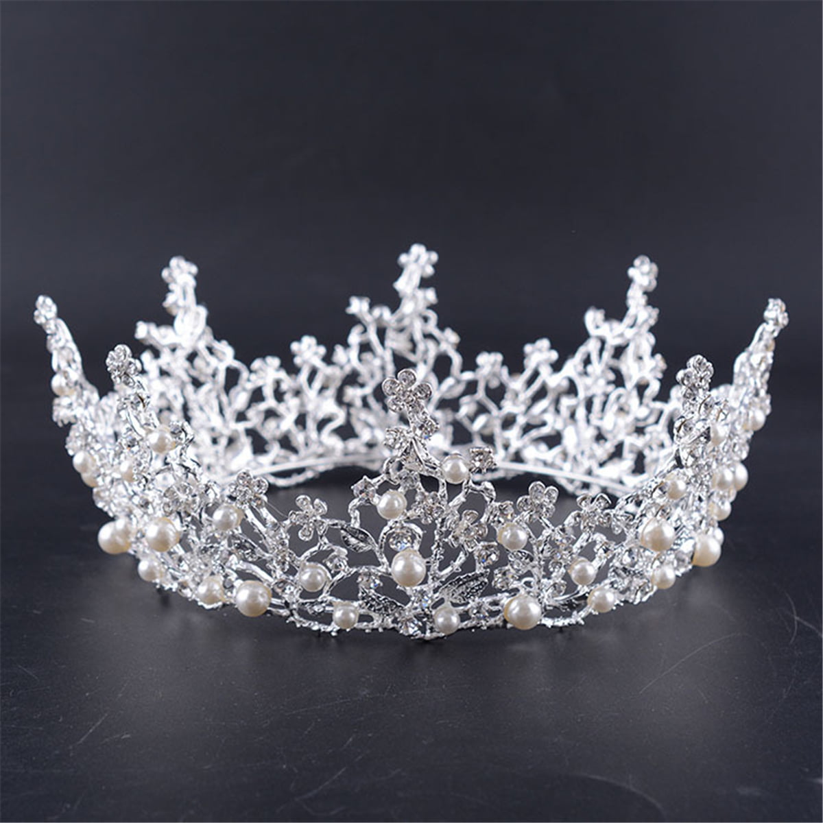 Crystal Tiara Headband Crown Bridal Wedding Bride Princess Rhinestone Hair Pearl