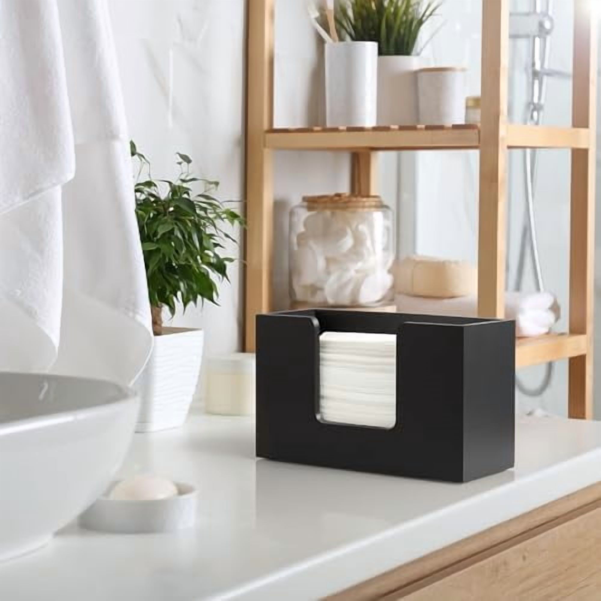 Countertop Hand Towel Dispenser - Wooden Paper Towel Holder for Bathroom, Kitchen & Toilet, Folds C/Z/Trifold