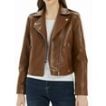 thumbnail image 2 of Jacket Faux Leather Women Tassel Leather Motorcycle Jacket Women Fall Streetwear Brown S, 2 of 9