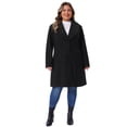 thumbnail image 3 of DARING DIVA Women's Plus Size Winter Outerwear Coat with Shawl Collar 1X Black, 3 of 6