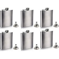Gifts-Infinity 8 oz Hip Stainless Flask Set of 6 with Funnel