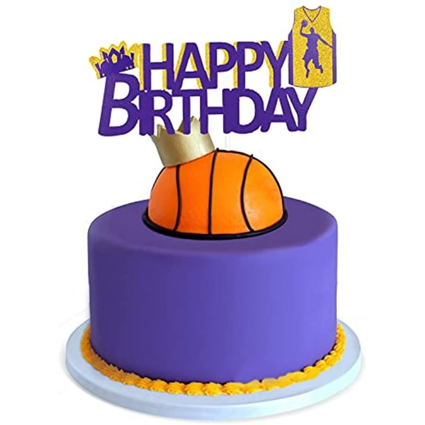 Happy Birthday Basketball Cake Toppers - Basketball Party Glitter Cake Décor - Game Boys Party Slam Sports Party Walmart.com