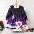 thumbnail image 4 of XEGLSBU Girls Dresses Size 14-16 Casual Toddler Girls Long Sleeve Christmas Cartoon Prints Dress Princess Dresses Clothes Little Girls Dresses 4T Purple Size 18-24 Months, 4 of 7