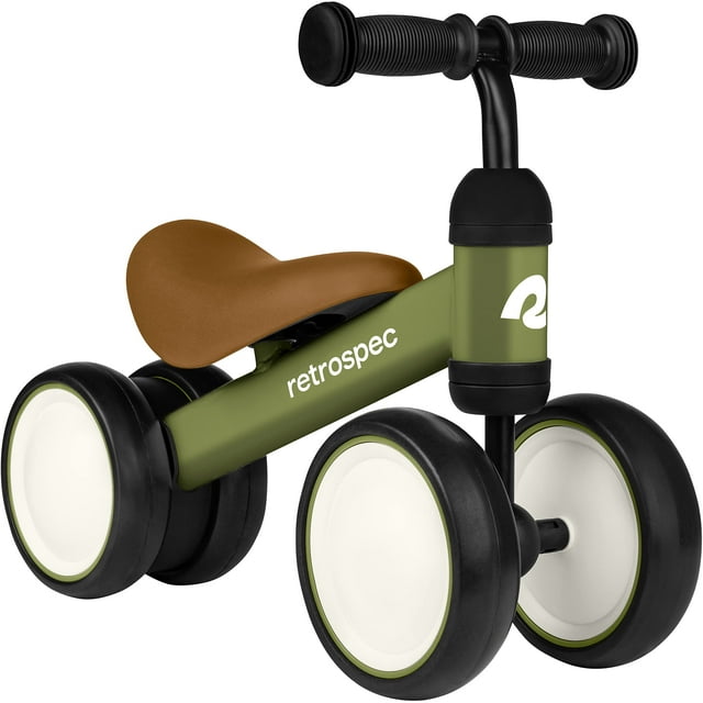 Retrospec Cricket Baby Walker Bicicleta De Equilibrio Con 4 Ruedas Para Edades De 12 A 24 Meses - Juguete De Bicicleta Para Niños De 1 Año - Juguetes Para Montar Para Niños Y Niñas - Talla Única