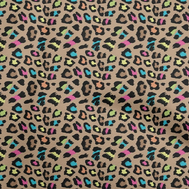 oneOone Viscose Chiffon Brown Fabric Animal Skin Fabric For Sewing Printed Craft Fabric By The Yard 42 Inch Wide