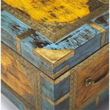 Maklaine Modern / Contemporary Painted Brass Inlay Storage Trunk ...