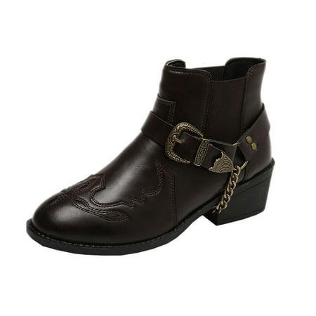 

Womens Leather Boots Fall Fashion Embroidery Pointed Toe Platform Ankle Boots Plus Size Stretch Casual Short Booties