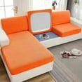 thumbnail image 2 of Rbaofujie Couch Cover Sofa Cover Stretch Sofa Cover, Sofa Fabric Furniture Cover, High Stretch Sofa Cover Pet Dog Friendly Non-slip, Oversized Elastic Furniture Cover Sofa Slipcover Orange, 2 of 5