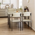 thumbnail image 4 of Dextrus 5 Piece Dining Set, Modern Wood Metal 42" Rectangular Table and 4 Chairs,Kitchen Breakfast Furniture-Light Brown, 4 of 8