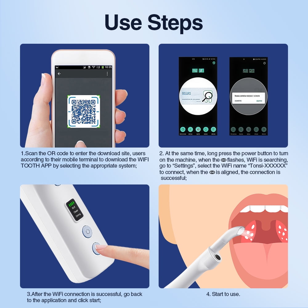Tonsil Stone Remover, 300K HD Camera Adjustable 3 Modes Tonsil Stone Vacuum with Tonsil Stone Water Flosser for Men Women