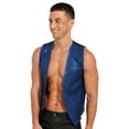 thumbnail image 4 of ZDHoor Mens Shiny Sequins Gentleman Suit Vest Jazz Hip-Hop Dance Costume Jacket Waistcoat Royal Blue 3XL, 4 of 7