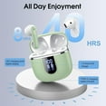 thumbnail image 4 of Wireless Earbuds, Bluetooth 5.4 Headphones with 3D Bass Stereo, 40H Ultralight in-Ear Buds, Bluetooth Earbuds with 4 ENC Noise Cancelling Mic, USB-C, IP7 Waterproof Earphones for Android iOS, Green, 4 of 14